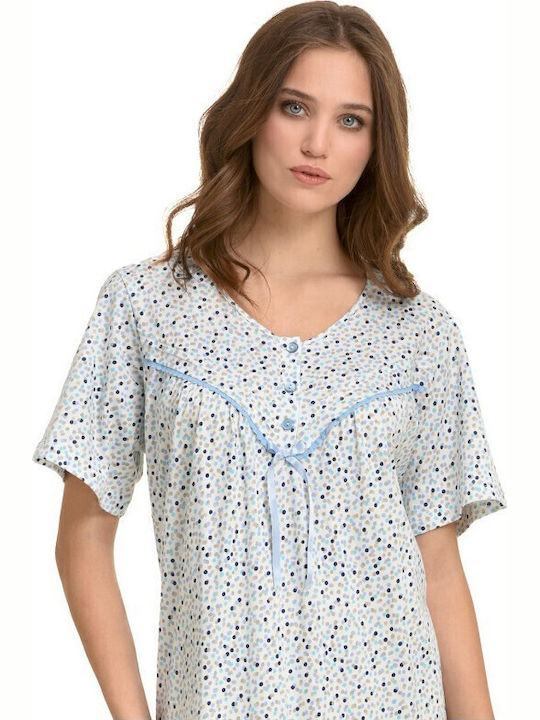 Primavera Winter Women's Nightdress Sky Blue