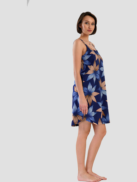 Vienetta Secret Summer Women's Nightdress Blue Marine