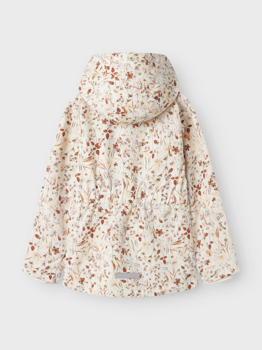 Wasserdicht Kinder Freizeitjacke mit Kapuze Ecru