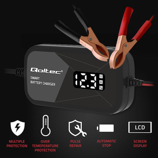 Qoltec Φορτιστής Μπαταρίας Αυτοκινήτου 12V