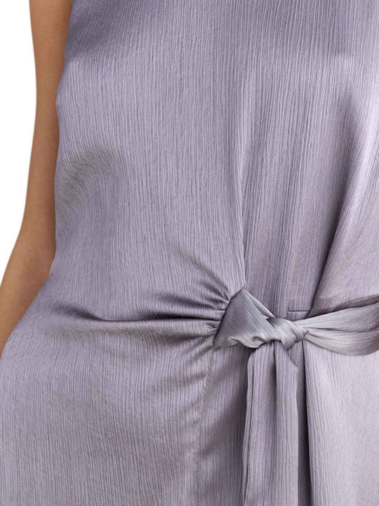Sommer Midi Damenkleid Für Hochzeit - Taufe Satin Silber