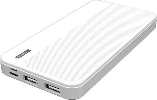 Diva PB-104W Power Bank 10000mAh mit 2 USB-A Anschlüssen und USB-C Anschluss Weiß