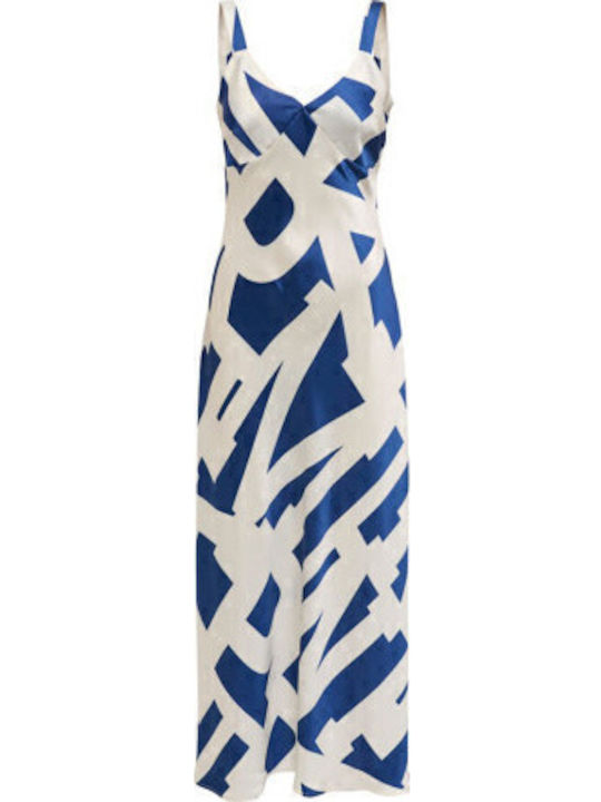 Sommer Maxi Abendkleid Satin Blau