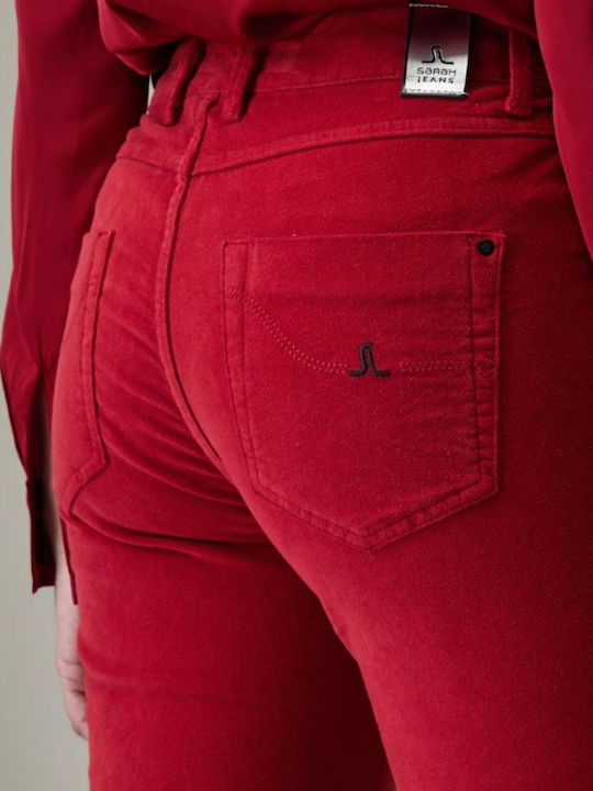 Dama Tesatura Pantaloni cu Croială Bootcut Red