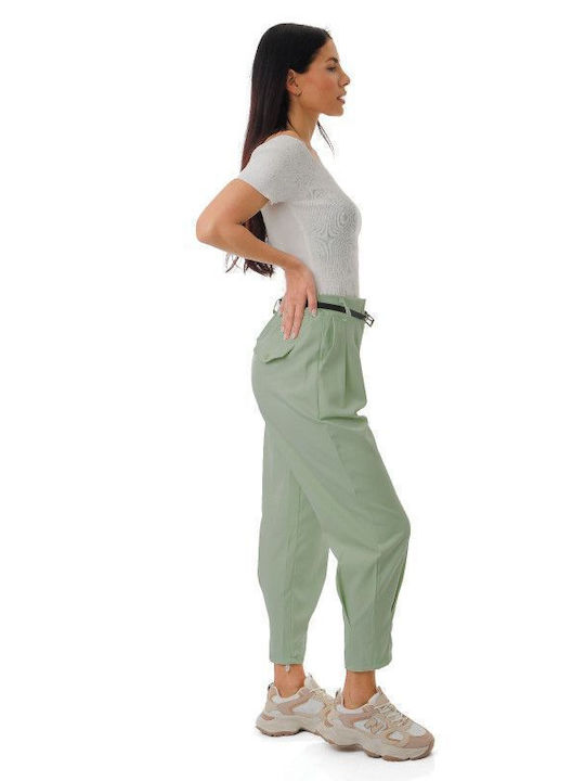 Pistachio Pleated Trousers