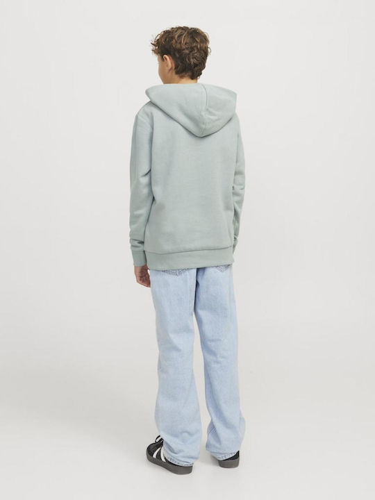 Kinder-Sweatshirt mit Kapuze und Taschen Mint