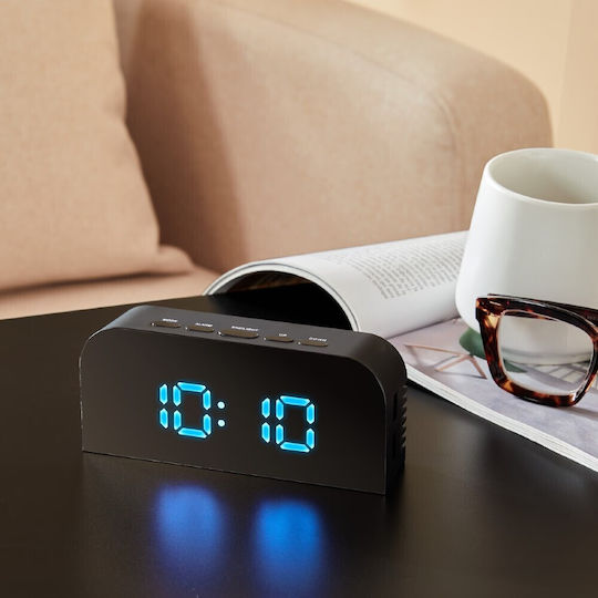 Atmosphera Ceas De Masă Digital Silentios Din Plastic Cu Ceas Deșteptător Negru 206410