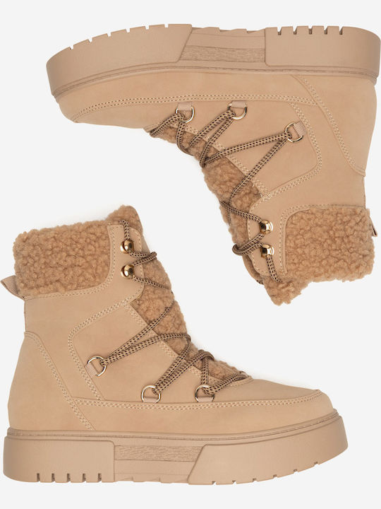 Stiefeletten Damen Beige