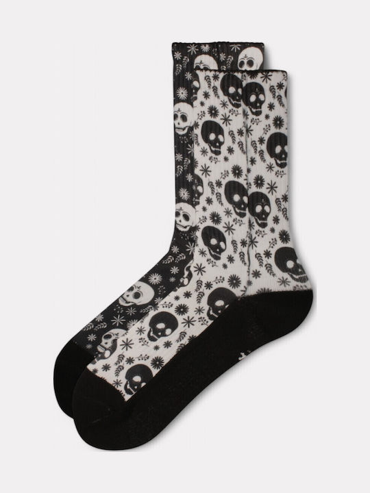 Κάλτσα #doyoudaresocks By Dimi Socks Digital Printed Casual Skulls Ds70035-μαύρο