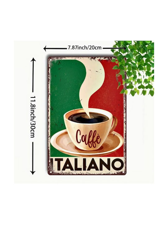 Handmade Multicolour Wall Decor Sign Made of Metal 30x20cm
