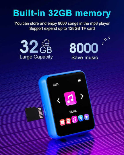 Joliker MP3 Player (32GB) with IPS Touch Screen 1.8" Blue MY532GB