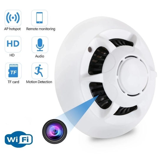 Iuni D103 Rauchmelder-Spionagekamera Wi-Fi 4K Ansicht Bewegungserkennung