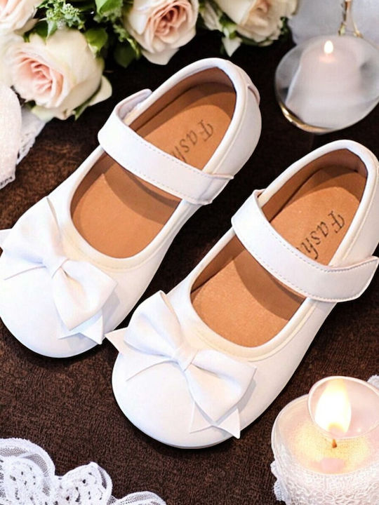 Kinder Pumps & Ballerinas mit Bügel- und Schleifenverschluss Weiße