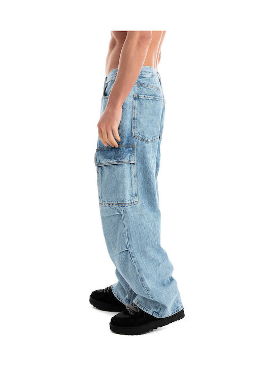 258 Men's Jeans Pants with Loose Baggy Fit Light Aged Denim