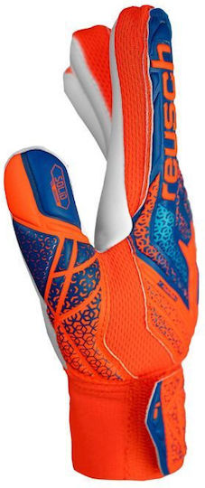 Reusch Attrakt Starter Solid Finger Support Kids Goalkeeper Gloves Orange