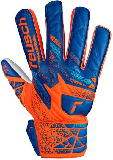 Reusch Attrakt Starter Solid Finger Support Kids Goalkeeper Gloves Orange