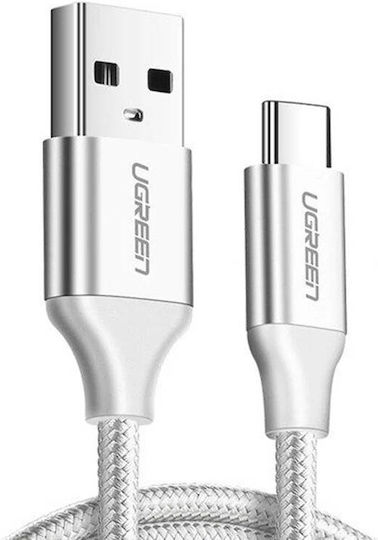 Ugreen Cablu USB 2.0 Braided USB-C Male - USB-A Alb 0.25m 60129