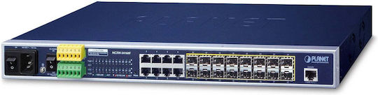 Planet MGSW-24160F Управление на L2 PoE+ Switch с 8 Портове Гигабитови (1Gbps) Ethernet и 16 SFP Портове
