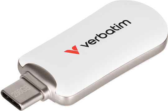 Verbatim 256GB USB 2.0 Stick with connection USB-C White