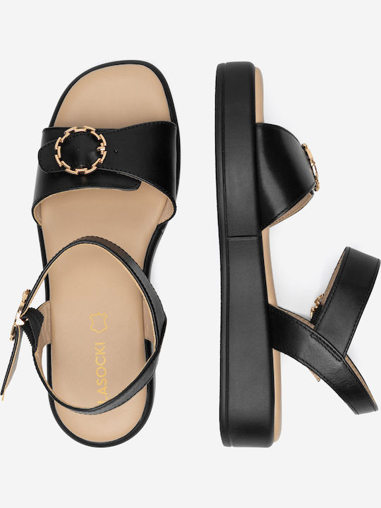 Sandale Casual Damă Flatforme Negre