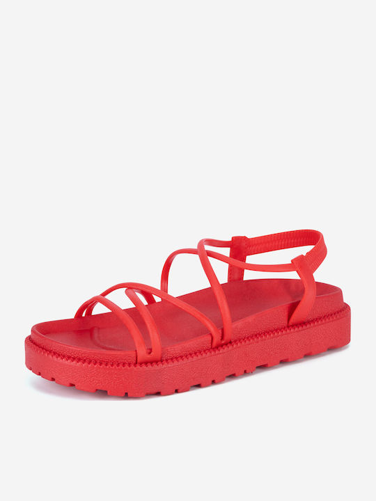 Sandale Casual Damă Flatforme Roșii