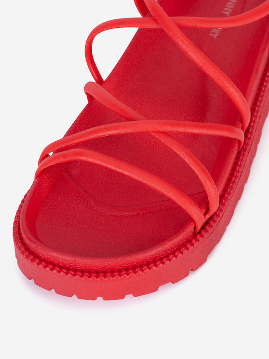 Sandale Casual Damă Flatforme Roșii
