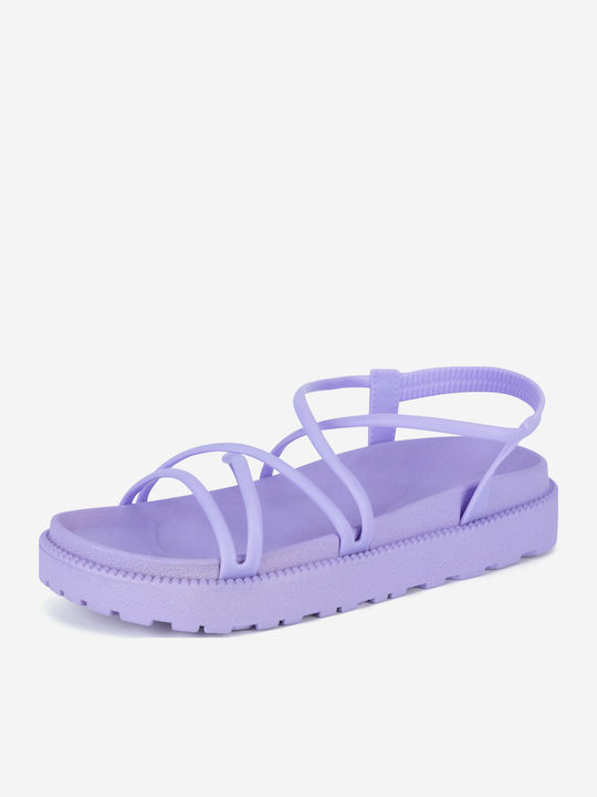 Flache Sandalen für Damen Flatforms in Lila Farbe