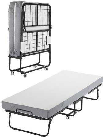 Faltbett mit Matratze 12,7cm Einzel Schwarz 190,5x78,74cm