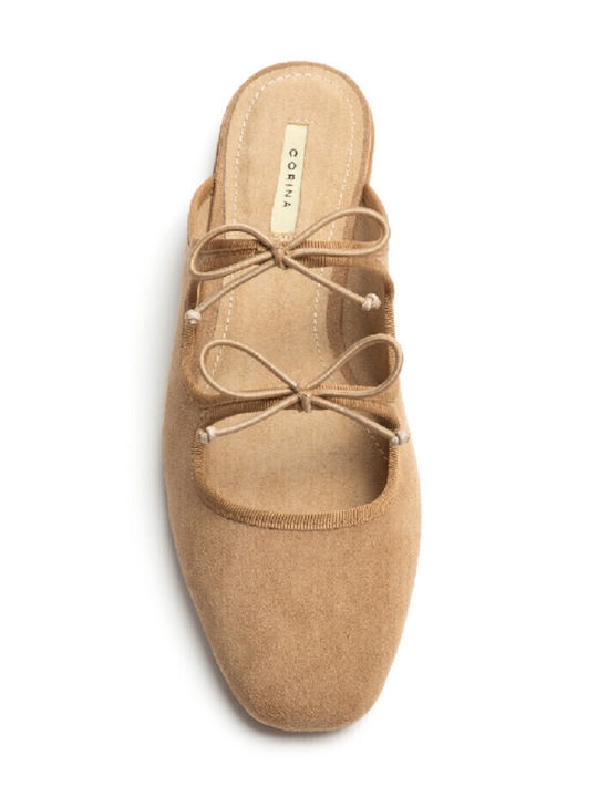 Flat Mules in Brown Color