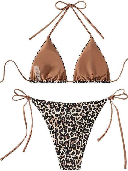 Set Bikini Τριγωνάκι Animal Print Λεοπάρ