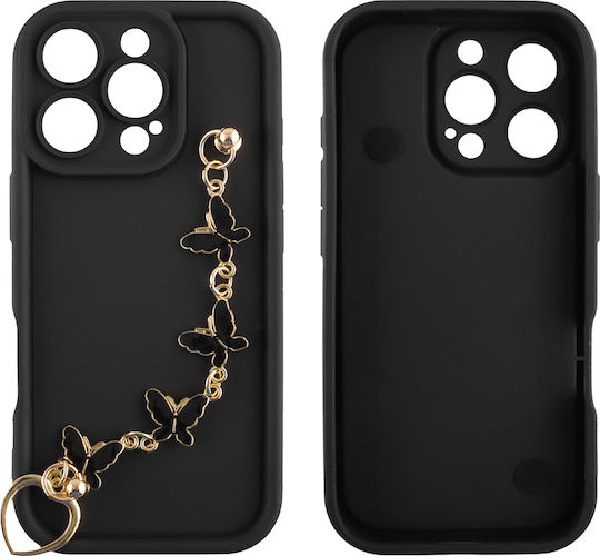 Volte-Tel Butterflies Strap Задна корица Силикон Черен (iPhone 16 Pro)
