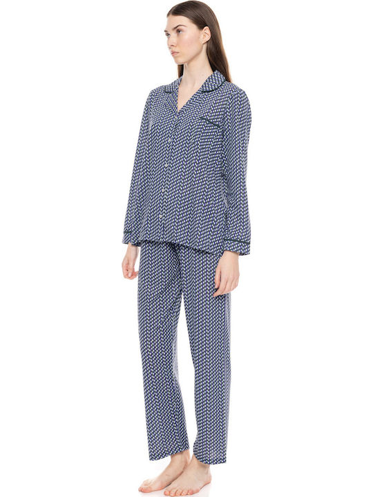 Pink Label Winter Women's Pyjama Set Blue