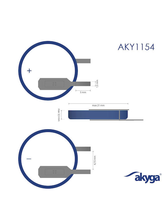Akyga Pt2as Baterie Litiu pentru ceasuri CR2032 3V 1buc