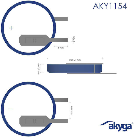 Akyga Pt2as Μπαταρία Λιθίου Ρολογιών CR2032 3V 1τμχ