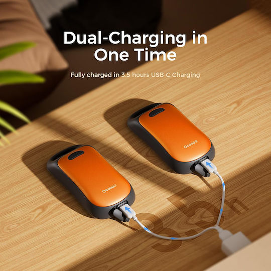 Ocoopa Hand Warmer Ut4 Urban Ut3061 Og Usb-c Ip45 Adjustable Heat Magnetic Strap 2x 3000mah Orange