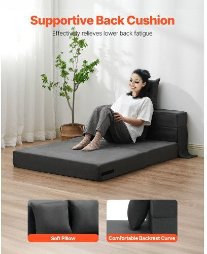 Vielseitiger Sitzsack & Pouf Dunkelgrau 195x100,5x15cm