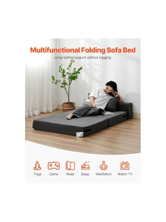 Multifunctional Bean Bag Sofa Dark Gray 195x100.5x15cm