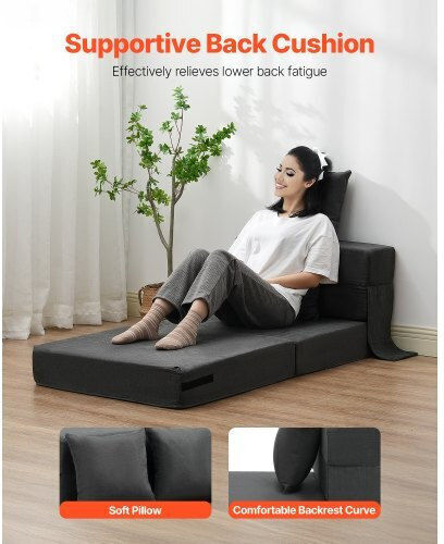 Vielseitiger Sitzsack Kanape Schwarz-Grau 186x73x15cm