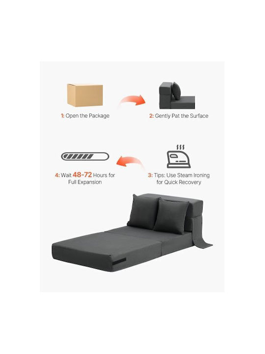 Multifunctional Bean Bag Sofa Dark Gray 186x73x15cm