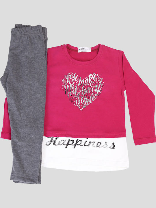 Nek Kids Wear Παιδικό Σετ με Κολάν Φούξια 2τμχ