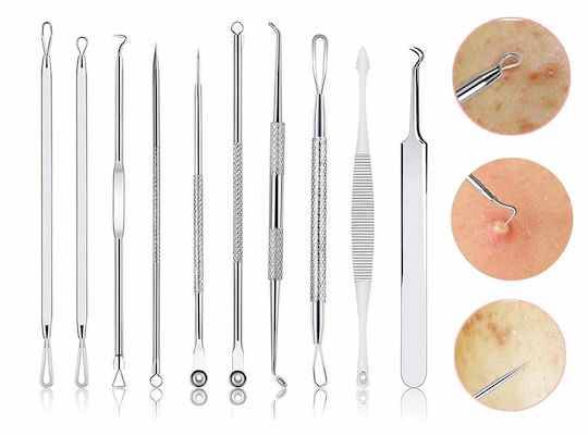 Set 10 Instrumente Cosmetice Zola Îndepărtare Puncte Negre Igienic Inox