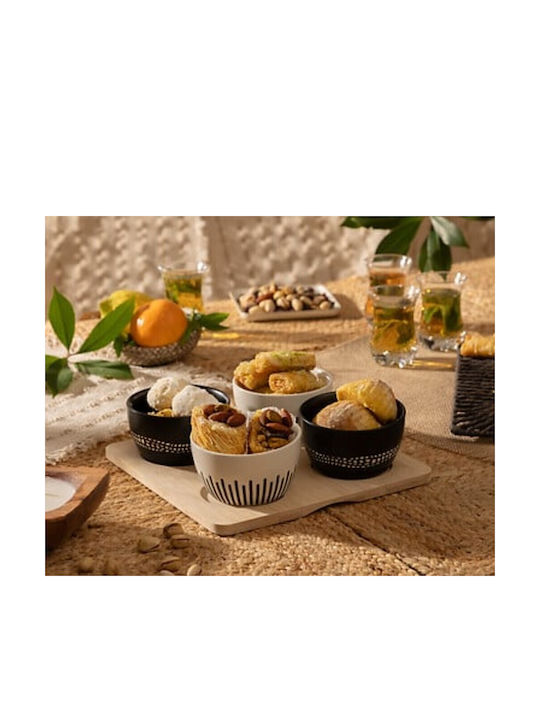 Secret de Gourmet Κεραμική Ορντεβιέρα 4 Θέσεων με Βάση Πολύχρωμη Ø5xY6.5cm Π22.8xΜ22.8xΥ6.5cm 4τμχ