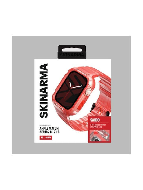 Skinarma Strap+saido Cover 2in1 Apple Watch 45/44mm Red