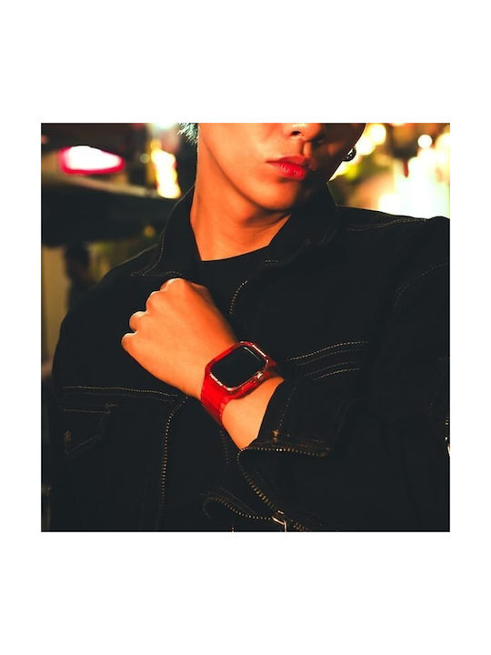 Skinarma Strap+saido Cover 2in1 Apple Watch 45/44mm Red