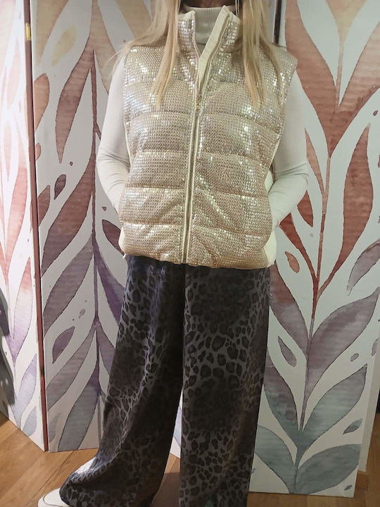 Women's Short Lifestyle Jacket for Winter Champagne