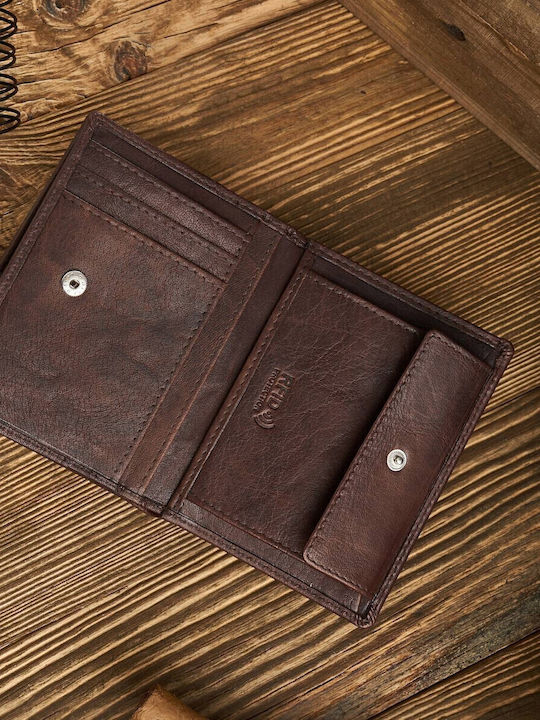 Leather Men's Wallet Classic with RFID Brown
