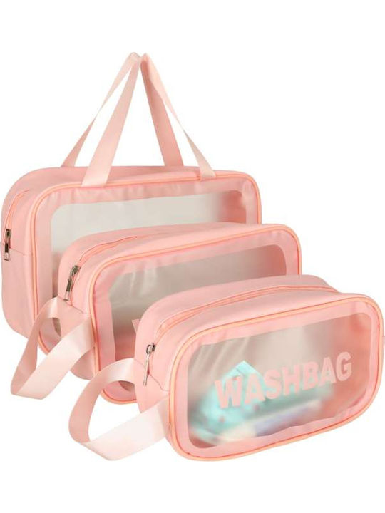 Travel Cosmetic Bag Set Tecos 3 Different Sizes Waterproof Black