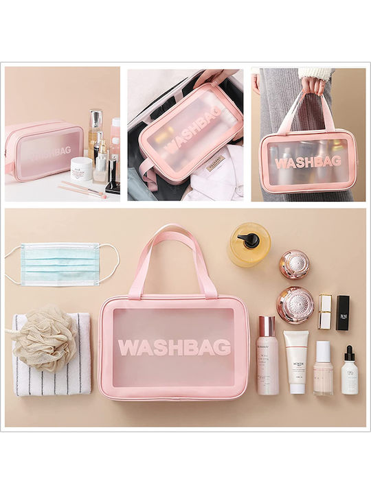 Travel Cosmetic Bag Set Tecos 3 Different Sizes Waterproof Black