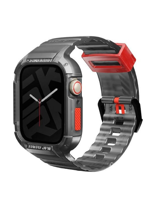 Skinarma Strap+saido Cover 2in1 Apple Watch 45/44mm Smoke