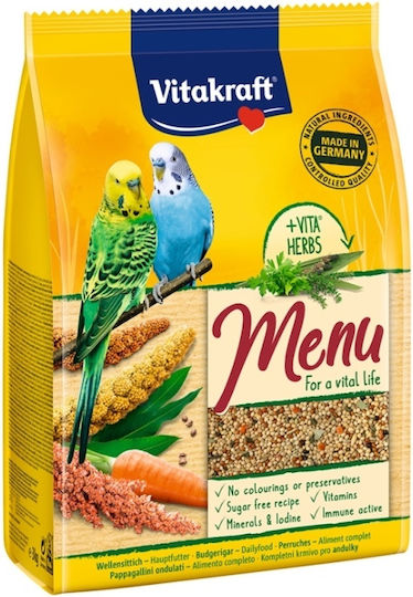 Vitakraft Premium Menu Vogelfutter für Wellensittiche mit Honig 500gr
